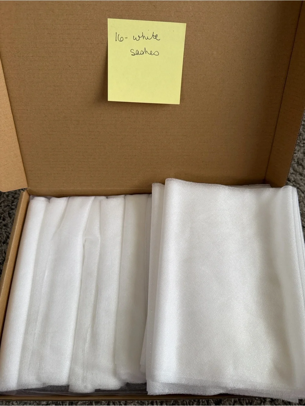 Ling’s Moment sheer white chair drapes